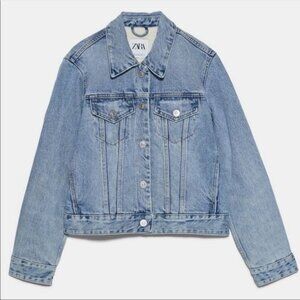 Zara Sherpa lined denim‎ women’s jacket size XL